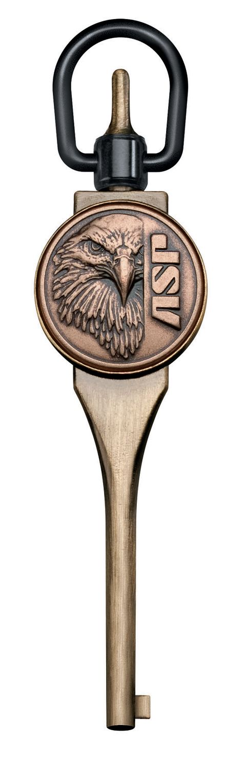 Guardian G1 Logo Handcuff Key, Antique Brass