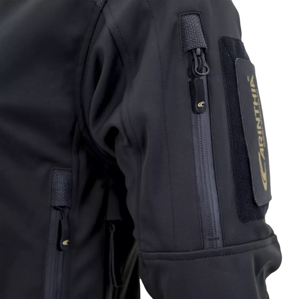 CARINTHIA SOFTSHELL JACKET SPECIAL FORCES- BLACK arm pocket