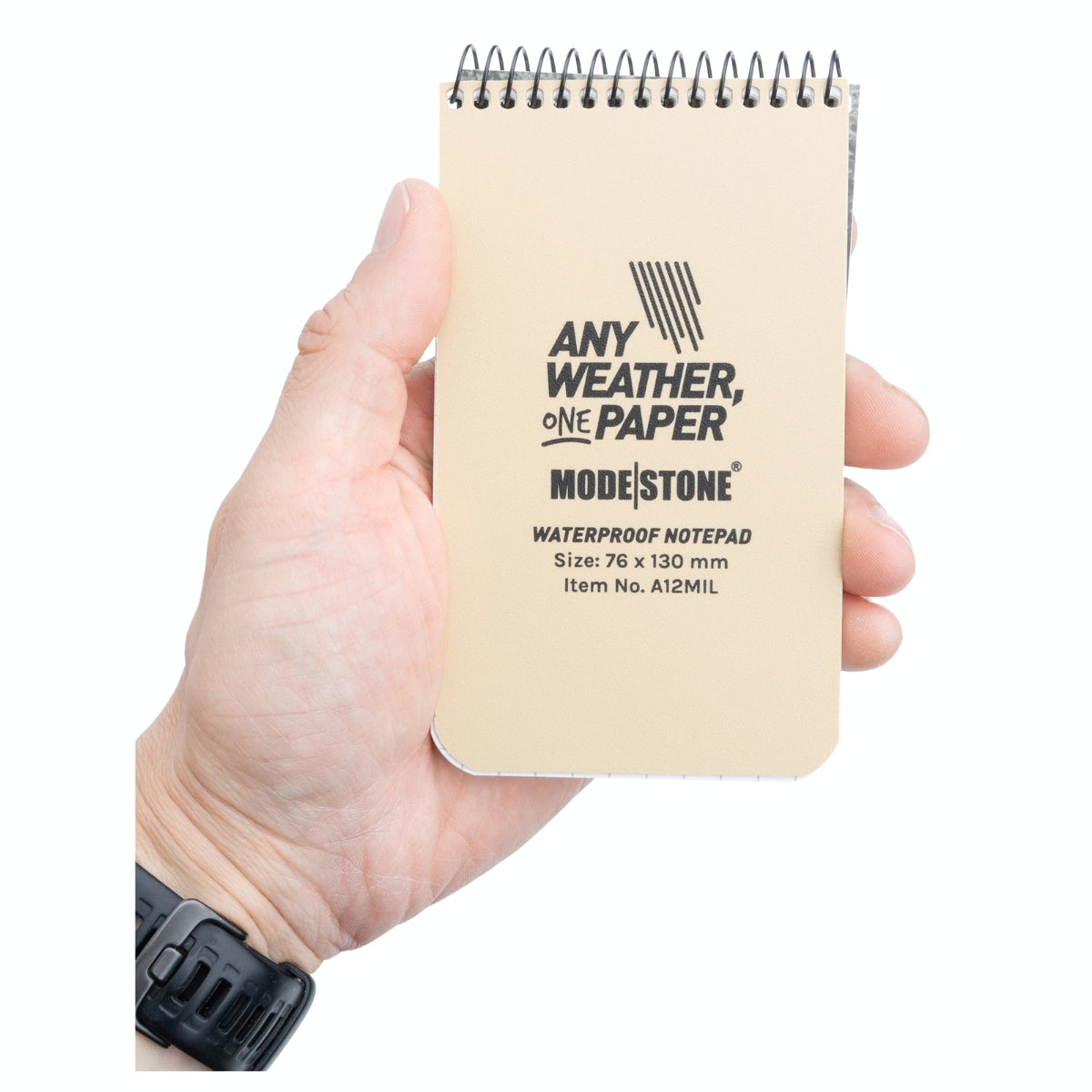 Modestone Waterproof Notepad 76 x 130mm - A12MIL - Front 