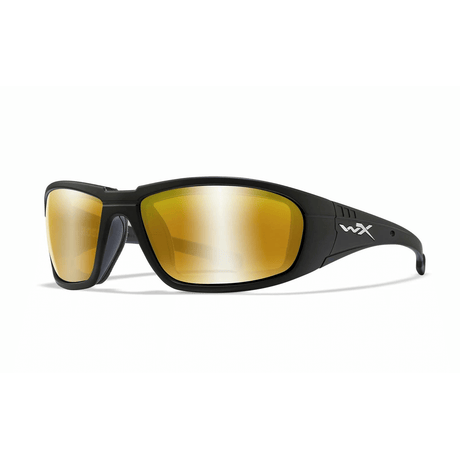 Wiley X Boss Pol Amber Gold Mirror Matte Black Frame - Team Alpha