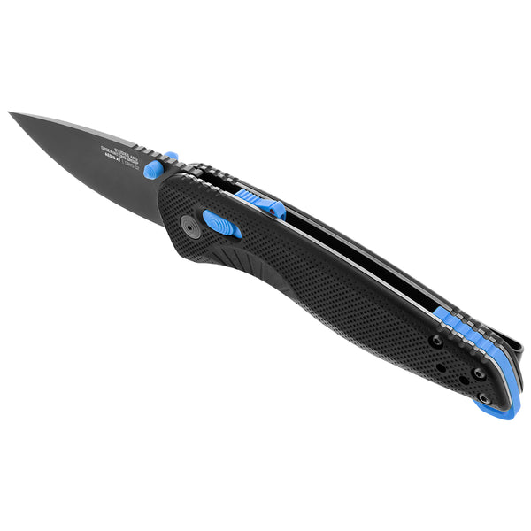 SOG Aegis AT knife - Black & Cyan - Team Alpha